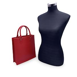 Louis Vuitton-Sac Plat PM Tote Shopping Bag En Cuir Epi Rouge M5274E-Rouge