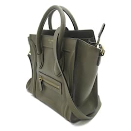 Céline-Nano Leather Luggage Tote Bag-Green