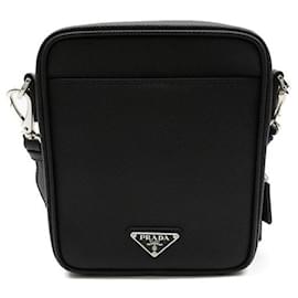 Prada-Saffiano Leather Shoulder Bag 2VH154-Black
