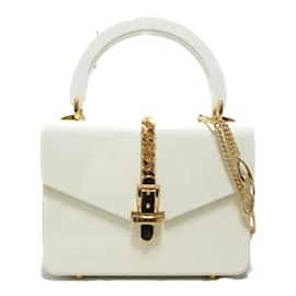 Gucci-Acrylic Mini Sylvie 1969 handbag 589482-White