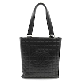 Chanel-CC Chocolate Bar Tote Bag-Black