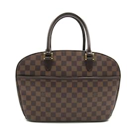 Louis Vuitton-Louis Vuitton Damier Ebene Sarria MM Bolsa de lona N51282 Em uma boa condição-Marrom