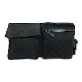 Gucci-Gucci GG Canvas Waist Bum Bag  Canvas Belt Bag 28566 in Good condition-Black