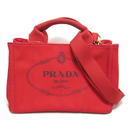 Prada-Handtasche mit Canapa-Logo-Rot