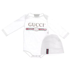 Gucci-GUCCI Tops T.fr 3 mois - jusqu'à 60cm de algodão-Branco