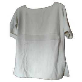 Suéter Hermès Malha Branco Seda Algodão Lã Branco