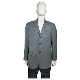 Valentino Garavani Grey Striped Wool Blazer Grey