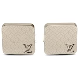 Louis Vuitton-Louis Vuitton Silver Steel Champs Elysees Cufflinks-Silvery