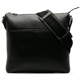 Gucci-Gucci Black Leather Crossbody Bag-Preto