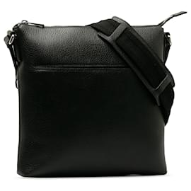 Gucci-Gucci Black Leather Crossbody Bag-Preto