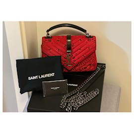 Saint Laurent-Bandana De Lona Matelasse Chevron Mediana-Roja,Multicolor