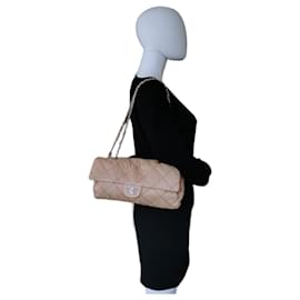 Chanel-Chanel Ultra Stitch Flap Bag Beige Python-Brown,Beige
