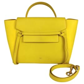 Céline-Celine Belt Bag Mini Yellow Calfskin-Yellow