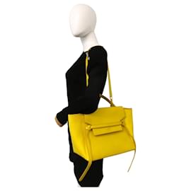 Céline-Celine Belt Bag Mini Yellow Calfskin-Yellow