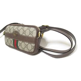 Gucci-GG Supreme Mini Ophidia Umhängetasche 598664-Braun