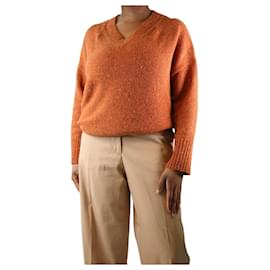 Autre Marque-Orangefarbener Pullover mit V-Ausschnitt – Größe L-Orange