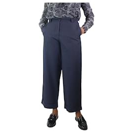 Dries Van Noten-Navy blue cotton trousers - size UK 12-Blue