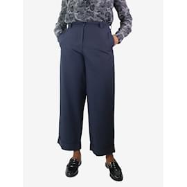 Dries Van Noten-Pantalon en coton bleu marine - taille UK 12-Bleu