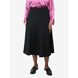 Autre Marque-Black A-line wool skirt - size UK 14-Black