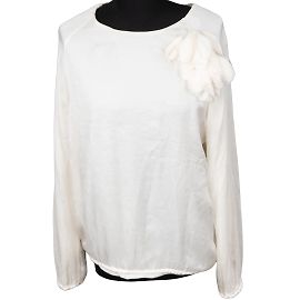 Lanvin Seidenblumen-Langarmshirt (D38) Weiß