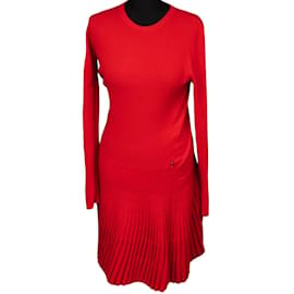 Louis Vuitton-Robe en laine rouge Louis Vuitton (M)-Rouge