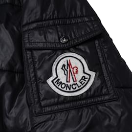 Moncler-Moncler Pufferjacke mit großem Logo (M)-Schwarz