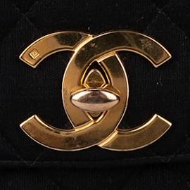 Chanel-Chanel Algodão Jumbo 24Bolsa de ombro K dourada-Preto
