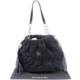 Chanel-Chanel Lambskin Teddy Hobo Bag-Black