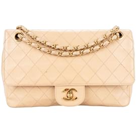 Chanel-Chanel Quilted Lambskin 24K Gold Medium Double Flap Bag-Beige