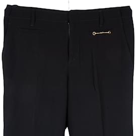 Gucci-Gucci Horsebit Rayon Pants (38)-Black