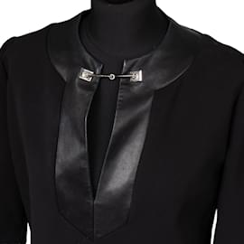 Gucci-Gucci Horsebit Viscose Dress (M)-Black