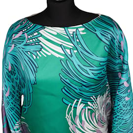 Gucci-Vestido de flores de seda de Gucci (D38 / M)-Verde