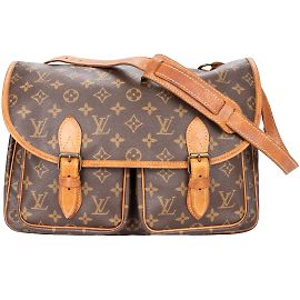 Borsa a tracolla Louis Vuitton in tela monogramma Sac Gibeciere GM Marrone