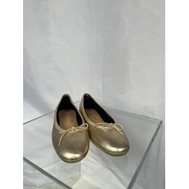 Yves Saint Laurent-french gold ballet flat-Golden