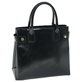 Gucci-GUCCI Hand Bag Enamel Black 000 1046 0503 auth 60024-Black