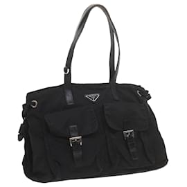 Prada-PRADA Shoulder Bag Nylon Black Auth yk9556-Black