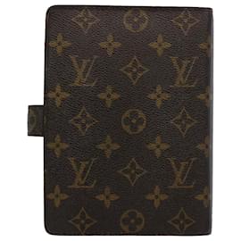 Louis Vuitton-LOUIS VUITTON Monogramm Agenda MM Tagesplaner Cover R20105 LV Auth 59724-Monogramm