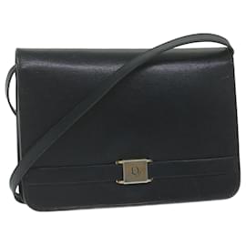 Christian Dior-Christian Dior Honeycomb Canvas Shoulder Bag Black Auth bs10602-Black