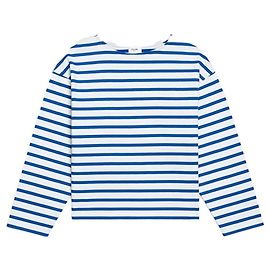 Céline CELINE Long Sleeve Striped Jersey Sailor Top White/Blue TXS Multiple colors