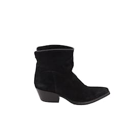 Sartore-Suede Western Boots-Black