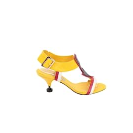 Prada-Leather Heels-Yellow