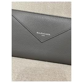 Balenciaga-BALENCIAGA Portafogli T.  Leather-Grigio