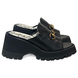 GUCCI  Mules & clogs T.eu 38.5 leather Black