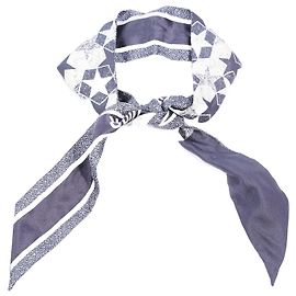 Sciarpa Christian Dior Mitzah blu scuro / Seta bianca Blu navy