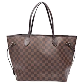 Louis Vuitton-Toile enduite Louis Vuitton Neverfull MM Damier Ebene-Marron