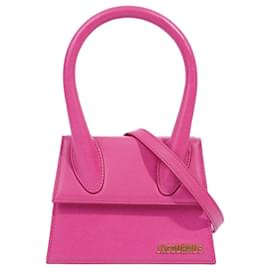 Jacquemus-Jacquemus Le Chiquito Moyen Hot Pink Leather-Pink