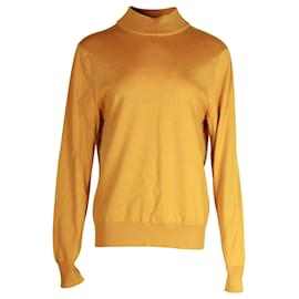 Sandro-Sandro Paris Funnel-Neck Sweater in Yellow Wool-Yellow