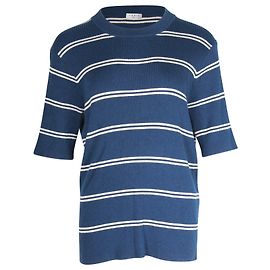 Gestreiftes Strick-T-Shirt von Sandro Paris aus blauer Wolle Andere