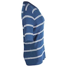 Sandro-Sandro Paris Striped Knit T-shirt in Blue Wool-Other