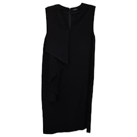 Joseph-Joseph Asymmetric Sleeveless Dress in Black Acetate-Black